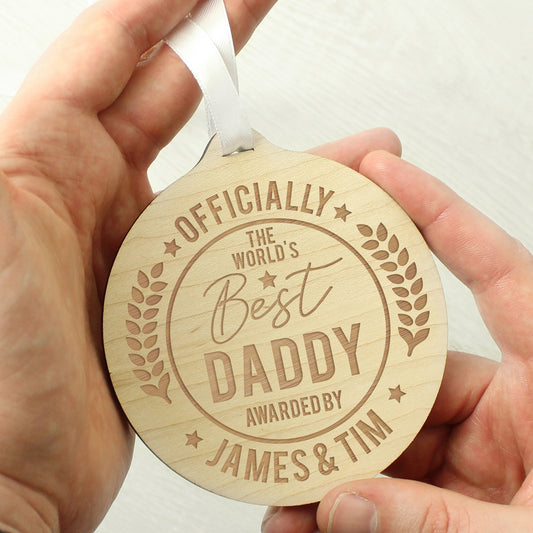 Personalised Officially The Best Daddy Medal