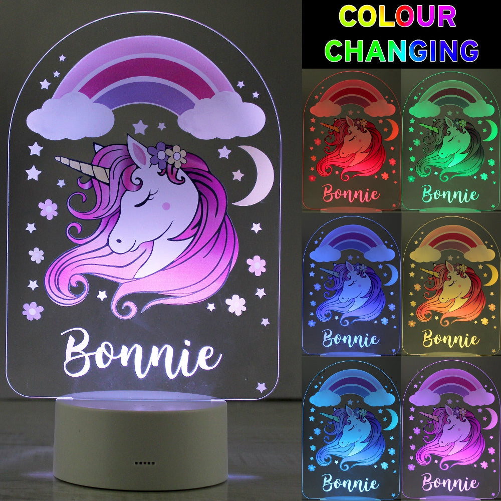 Eleanoras Personalised Unicorn Night Light Novelty Lights