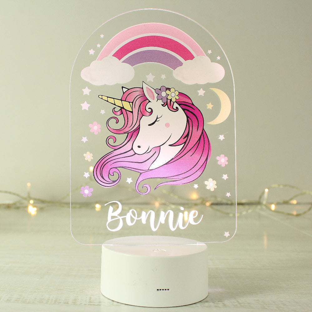 Eleanoras Personalised Unicorn Night Light Novelty Lights