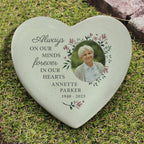 Eleanoras Personalised Floral Photo Upload Memorial Resin Heart 