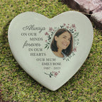 Eleanoras Personalised Floral Photo Upload Memorial Resin Heart 
