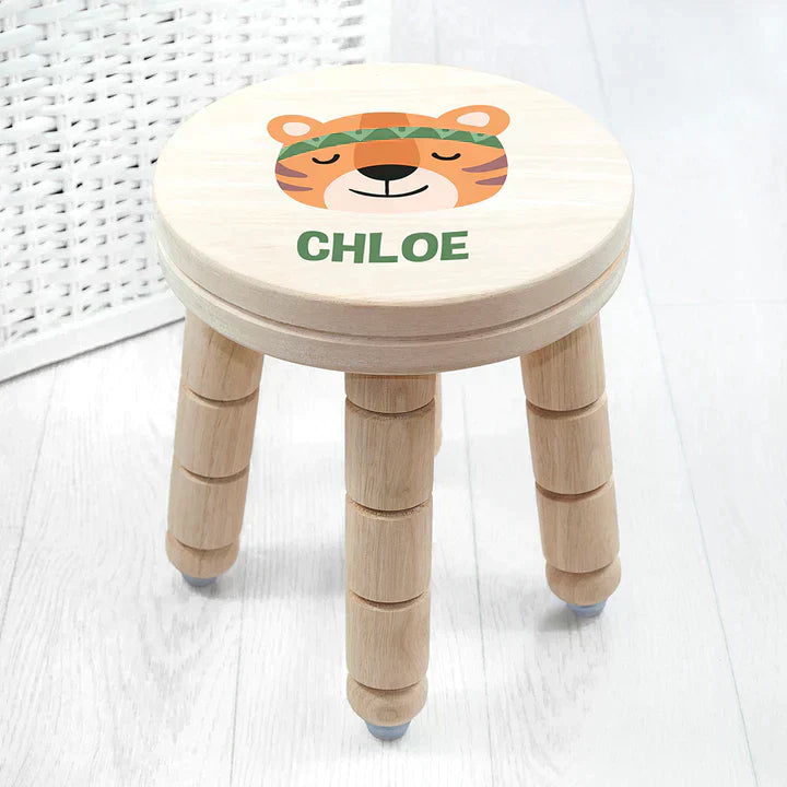 Eleanoras Personalised Cute Tiger Kids Stool Kids Stools