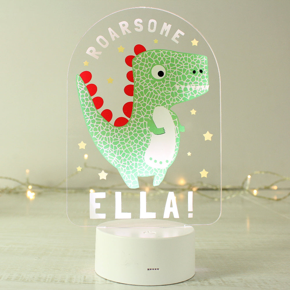 Eleanoras Roarsome Dinosaur Personalised Night Light Novelty Lights