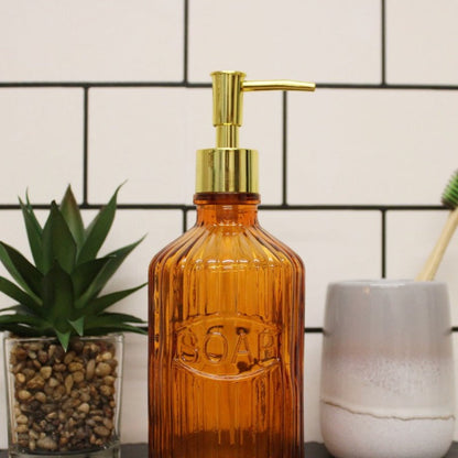 Eleanoras ORANGE GLASS SOAP DISPENSER 