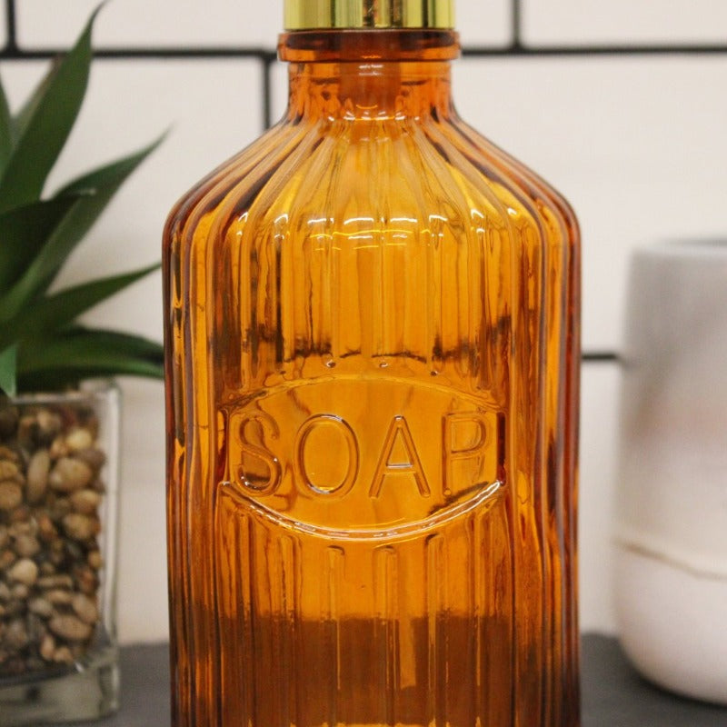 Eleanoras ORANGE GLASS SOAP DISPENSER 