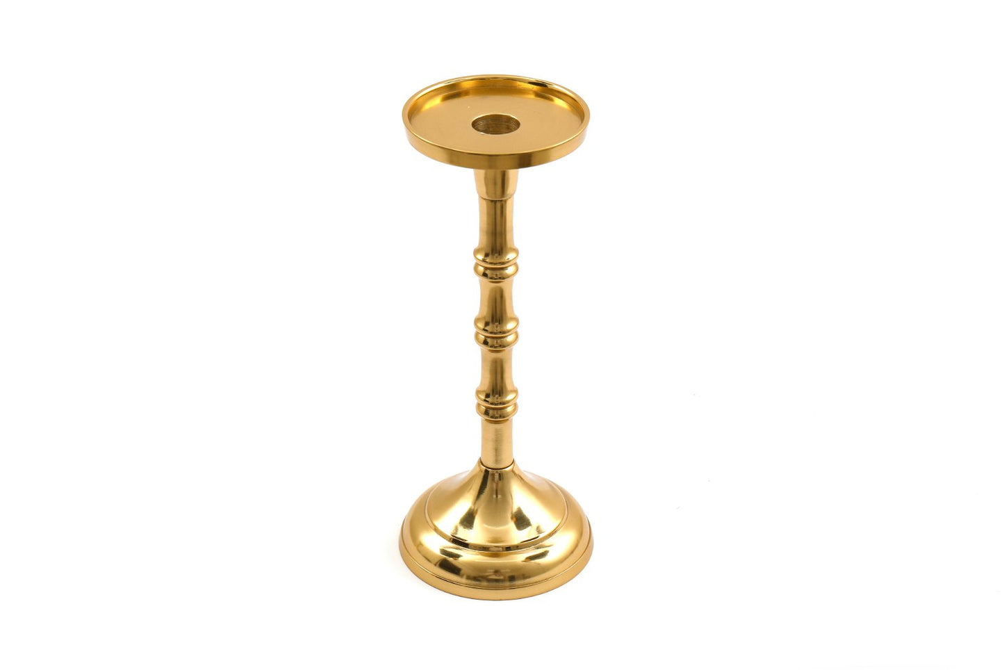 Eleanoras Gold Pillar Candlestick Medium CANDLE HOLDERS