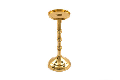 Eleanoras Gold Pillar Candlestick Medium CANDLE HOLDERS