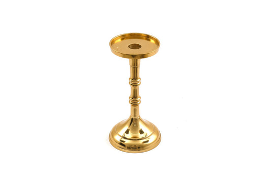 Eleanoras GOLD PILLAR CANDLESTICK SMALL CANDLE HOLDERS