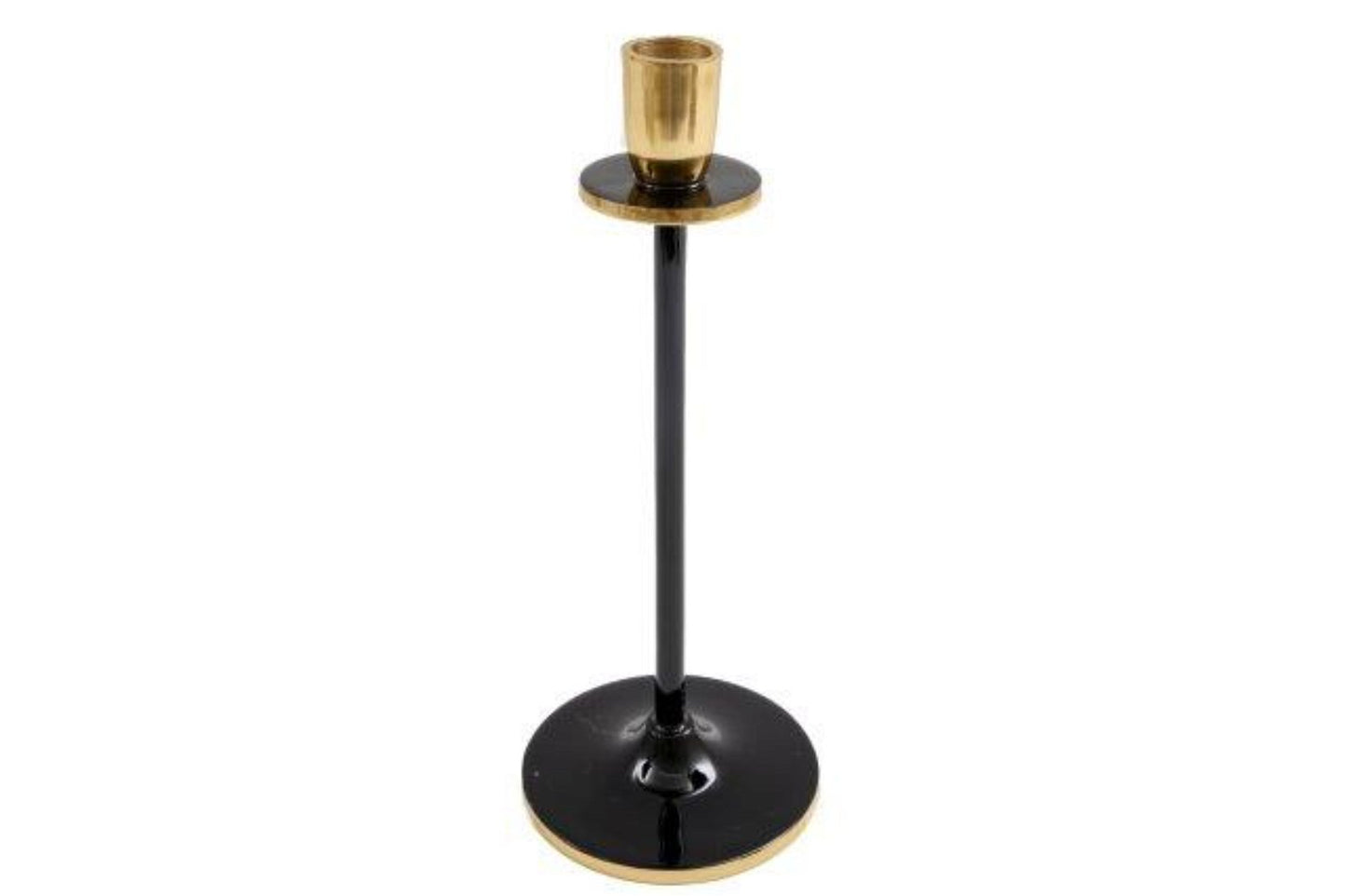 Eleanoras Large Black and Gold Candlestick 