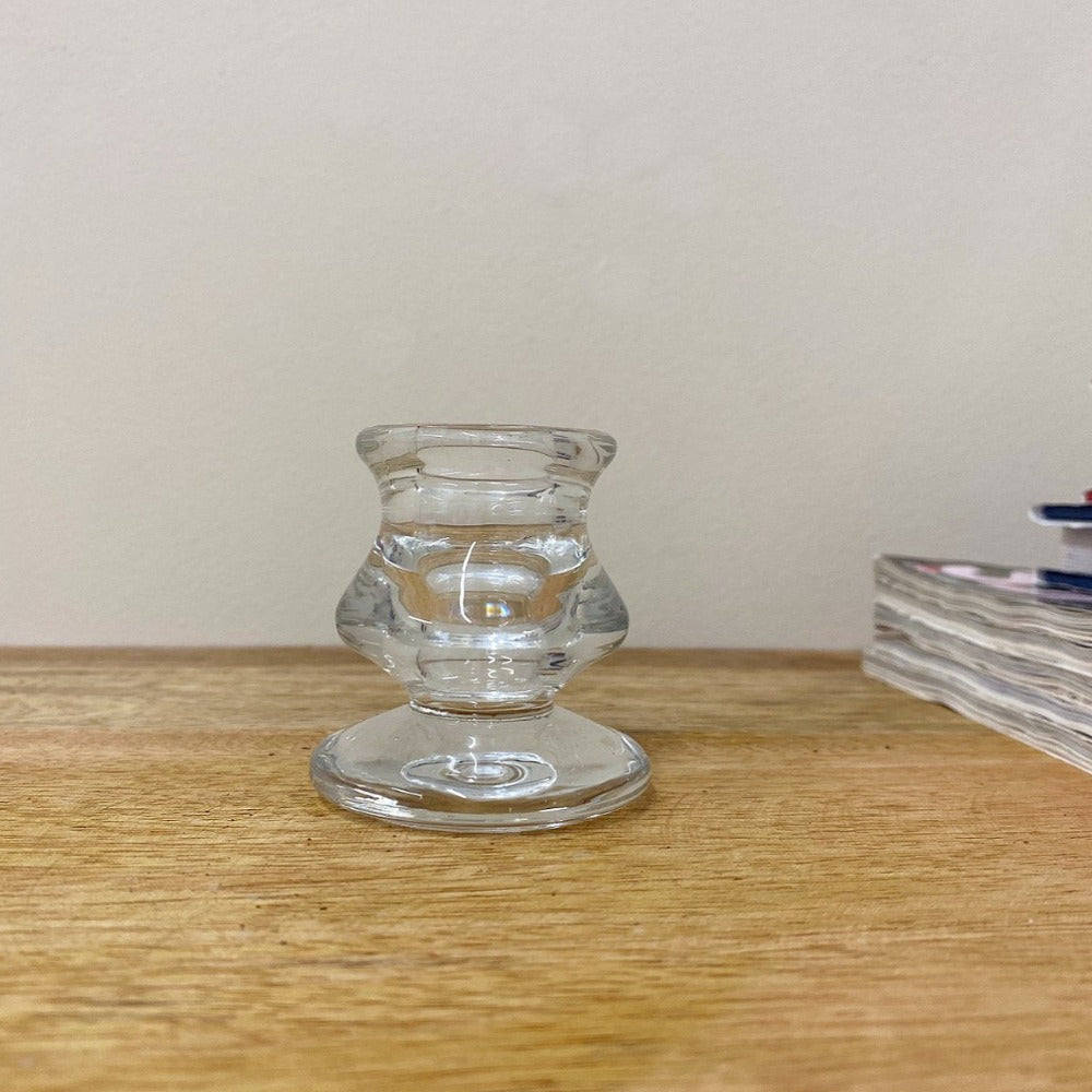 Eleanoras Clear Glass Candle Holder 6cm 