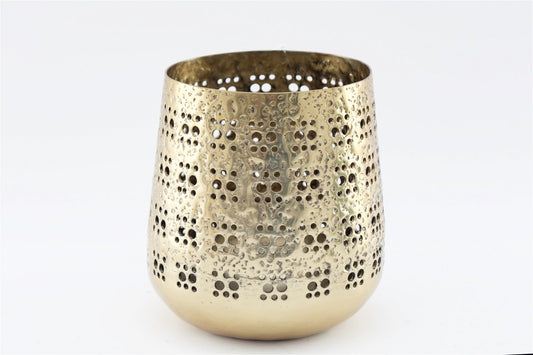 Eleanoras GOLD CANDLE POT LARGE CANDLE HOLDERS