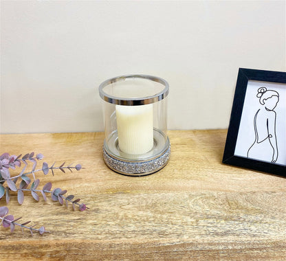 Eleanoras Small Sparkly Pillar Candle Holder 