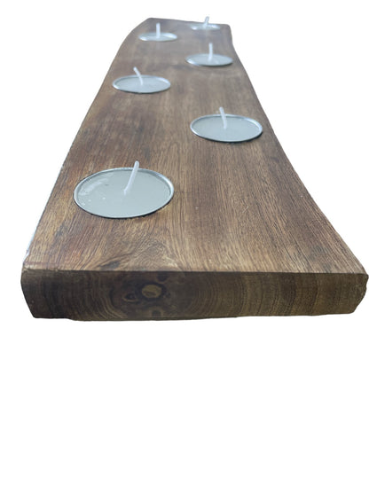 Eleanoras Long Mango Wood 6 Tea Light Holder 