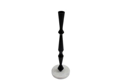 Eleanoras Black and Marble Effect Candlestick 