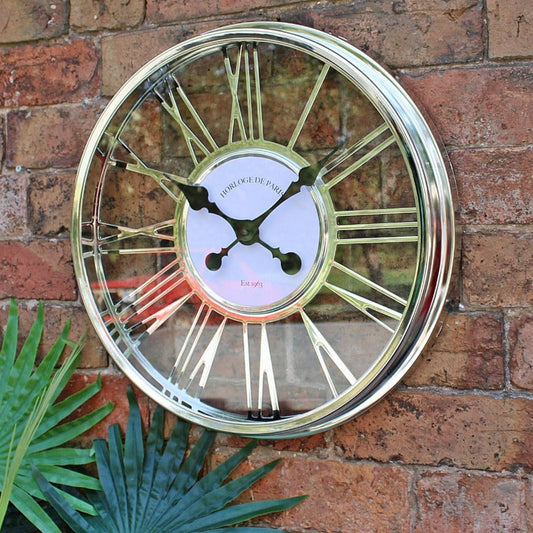 LARGE SILVER WALL CLOCK Clocks from Eleanoras