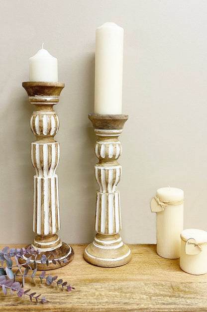 Eleanoras Wooden Candle Stick 38cm 