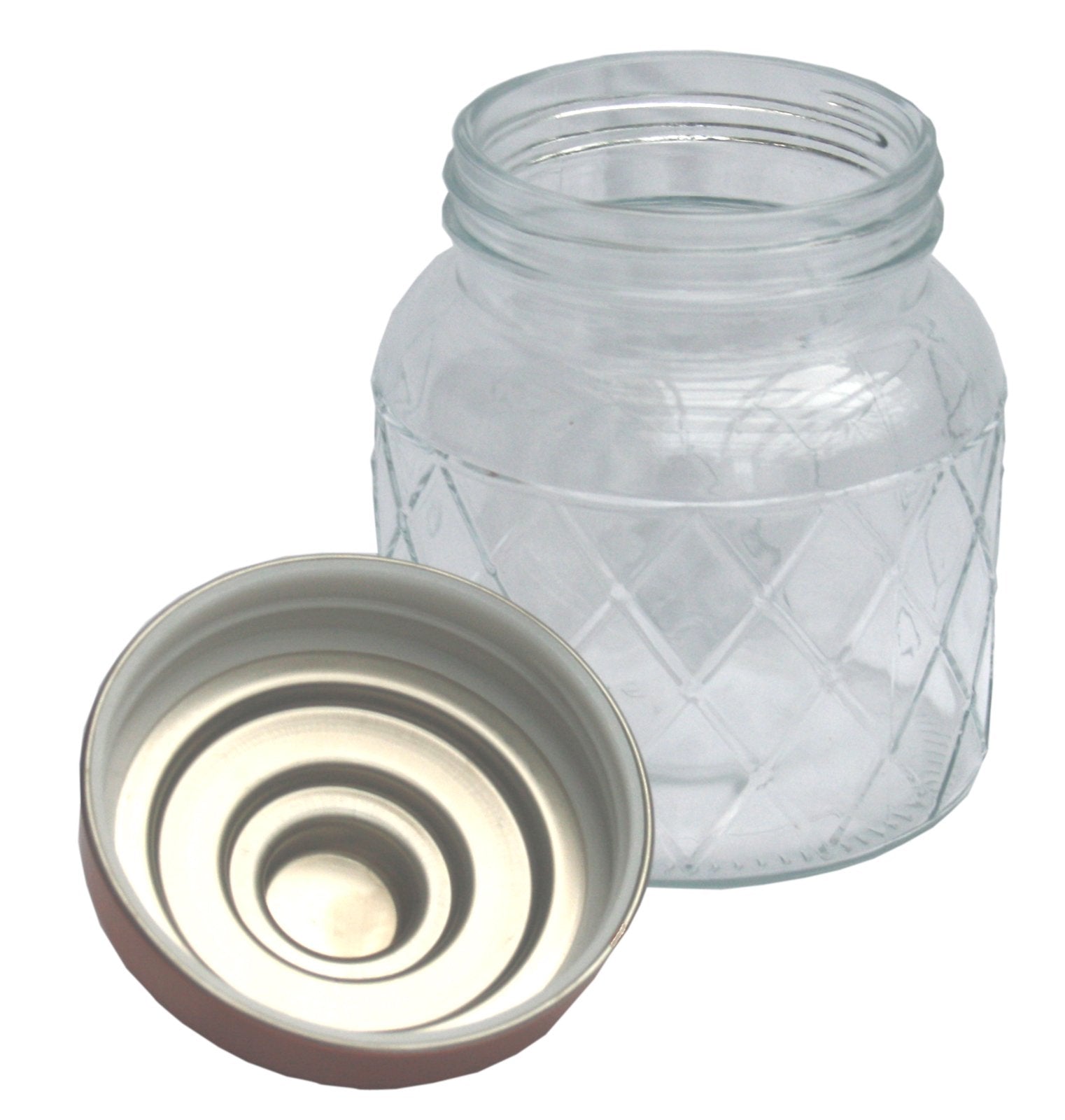 Eleanoras ROUND GLASS JAR WITH COPPER LID Storage Jars