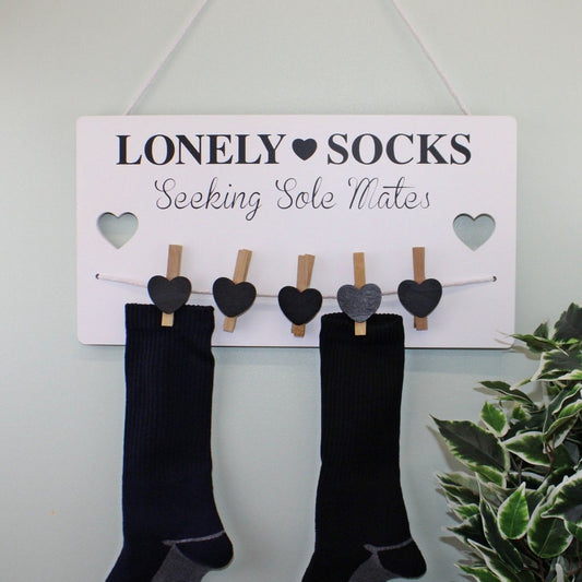 Hanging Lonely Sock Plaque 40x21cm Signs & Plaques from Eleanoras