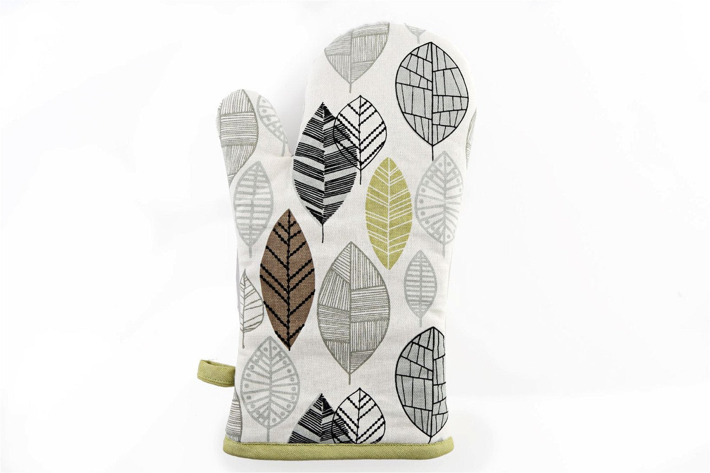 GREEN LEAF PRINT KITCHEN OVEN GLOVE