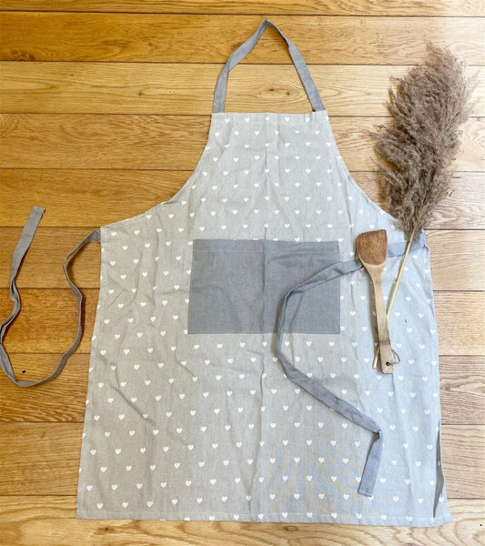 Eleanoras GREY HEART KITCHEN APRON Aprons