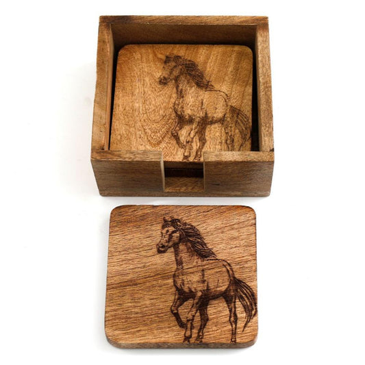 Eleanoras HORSE WOODEN ENGRAVED COASTERS PLACEMATS & COASTERS