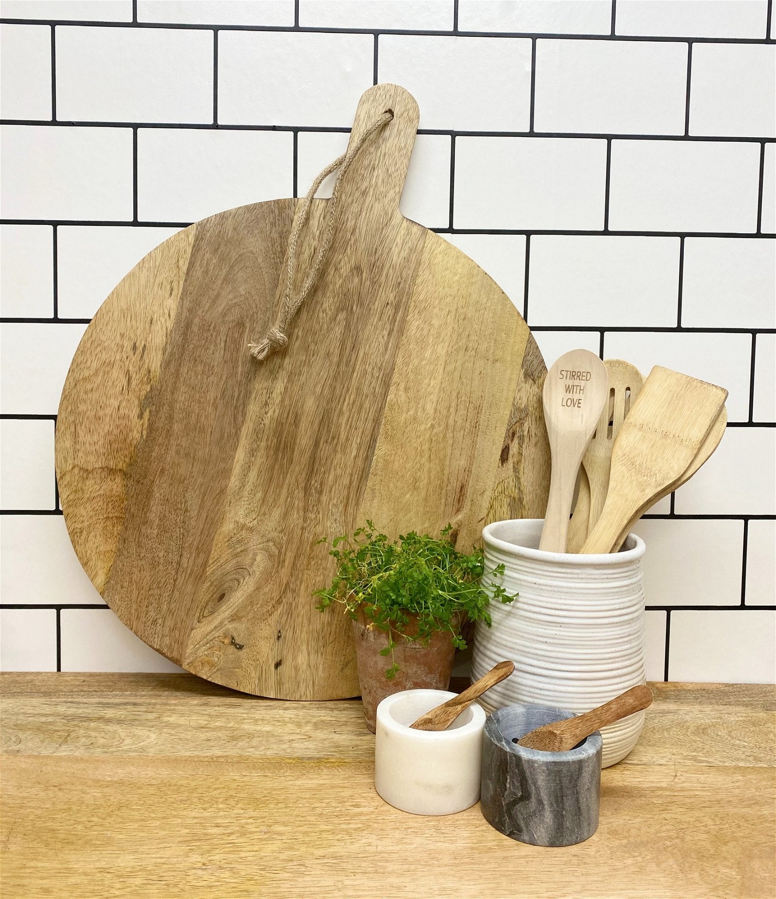 Eleanoras Round Wooden Chopping Board 