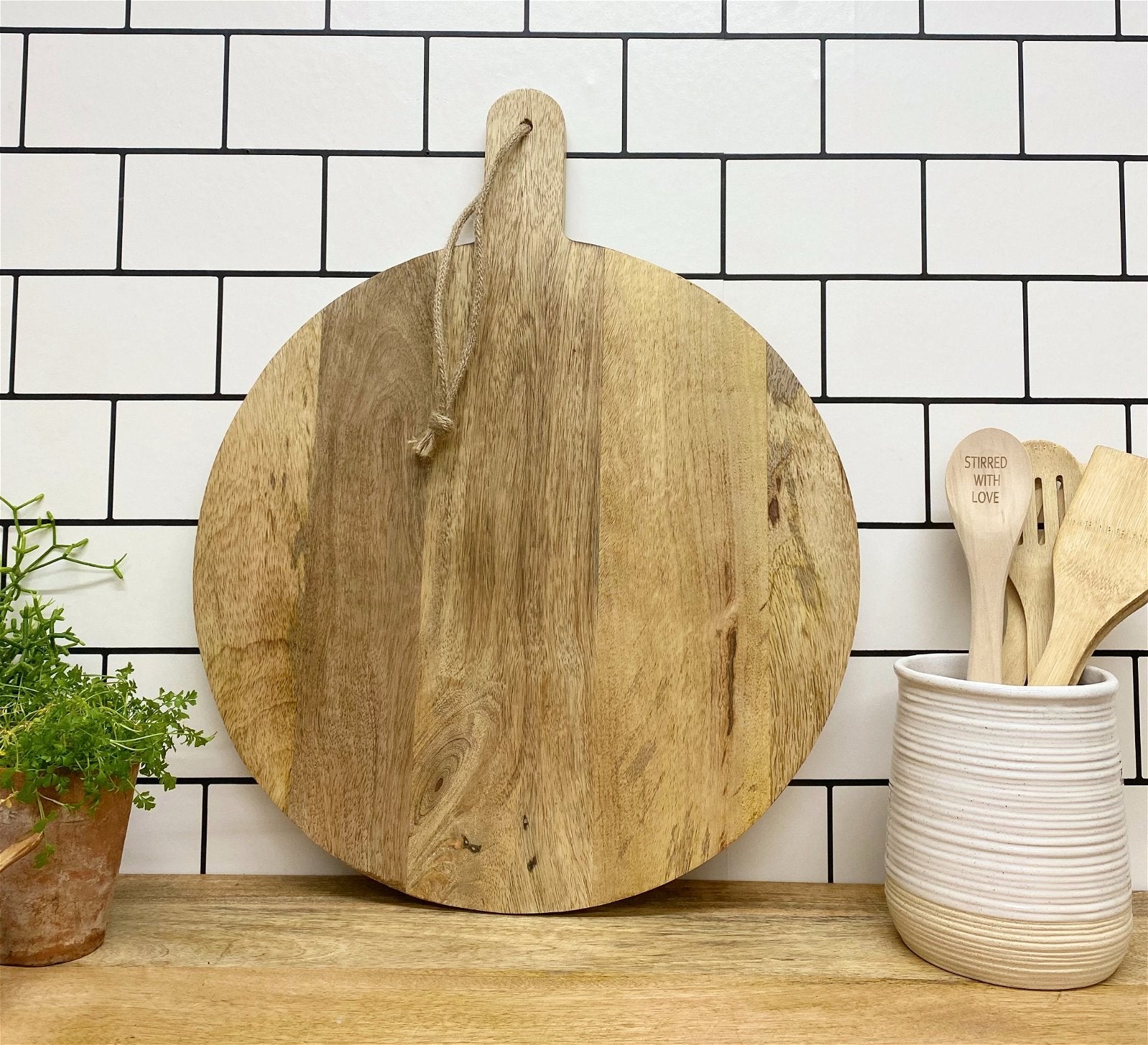 Eleanoras Round Wooden Chopping Board 