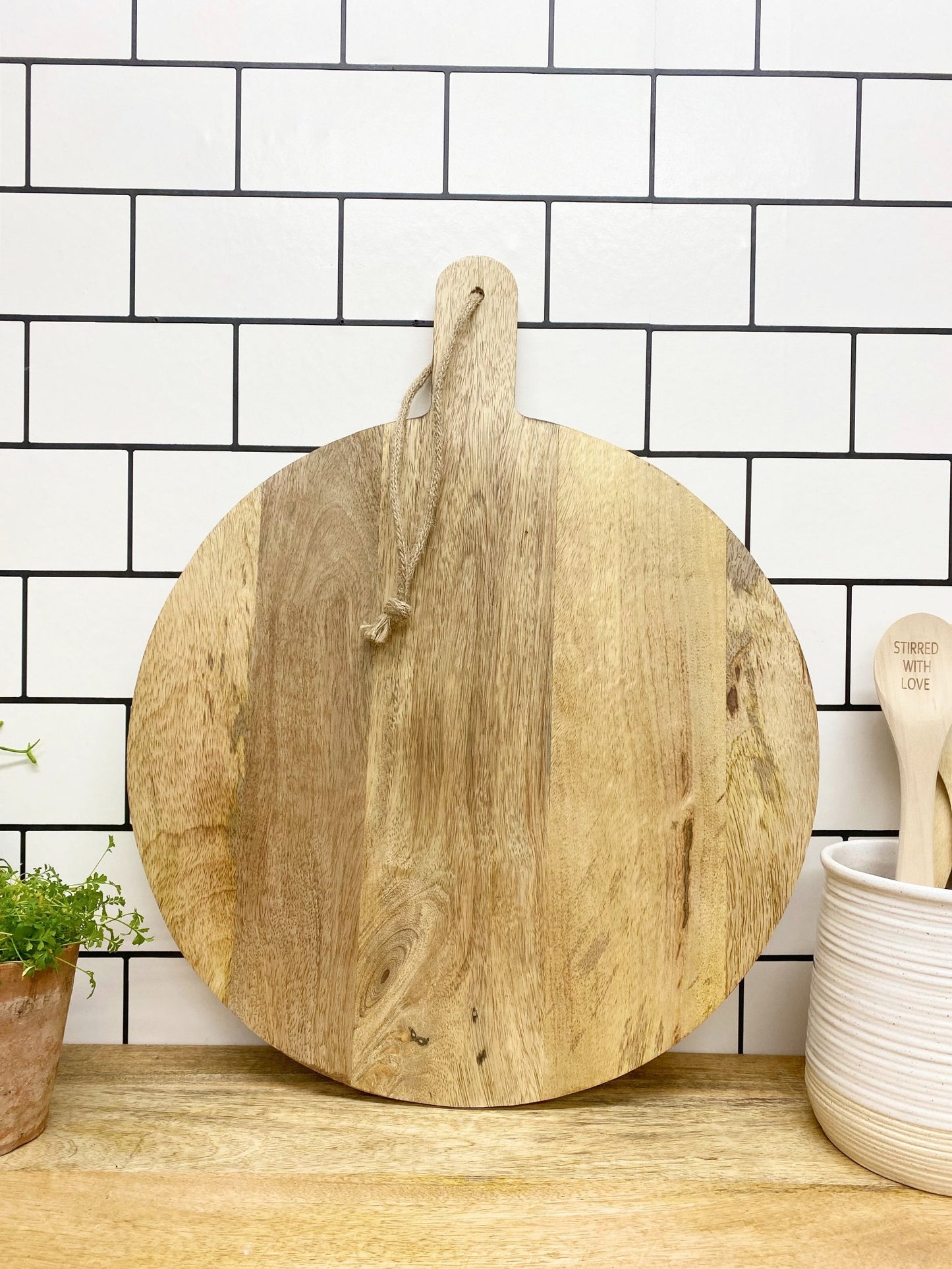 Eleanoras Round Wooden Chopping Board 