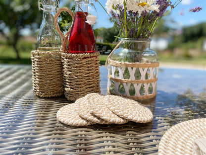 Eleanoras Set of Four Stripey Woven Coasters 