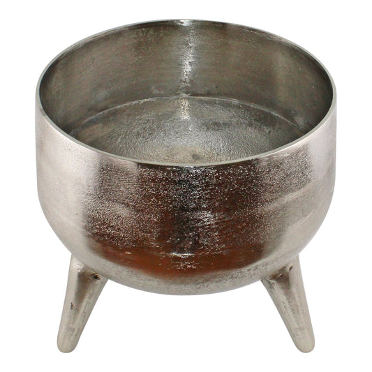 Silver Metal Planter/Bowl With Feet, 27cm  from Eleanoras