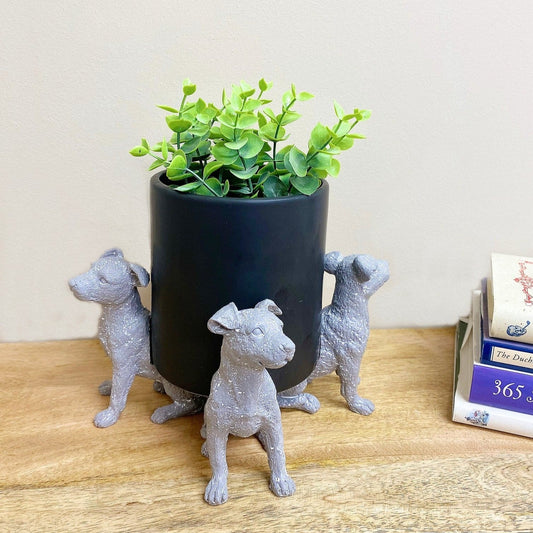 Set of Grey Dog Pot Risers  from Eleanoras