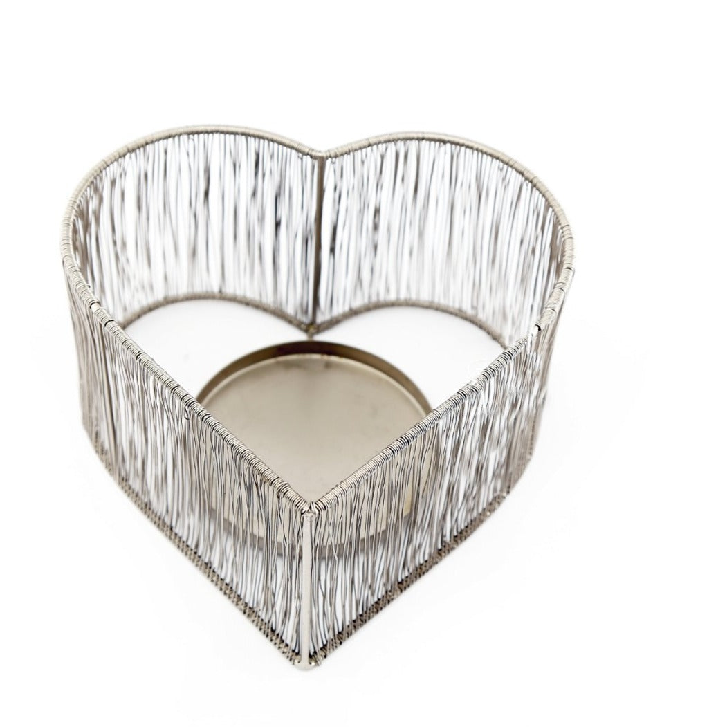 Eleanoras Silver Heart Tealight Holder CANDLE HOLDERS