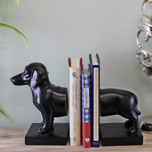 Sausage Dog Bookends, Black Finish Bookends from Eleanoras