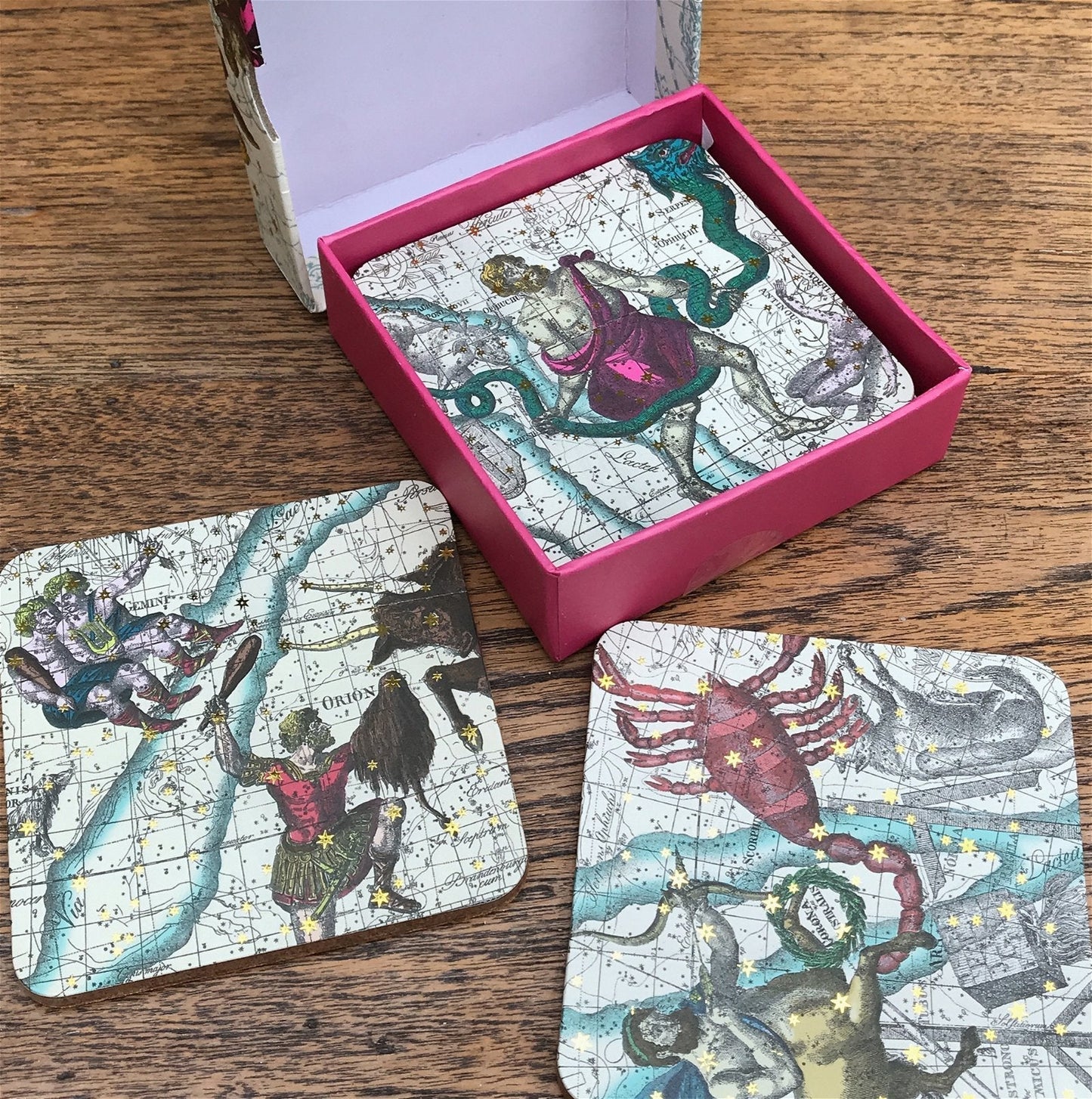 Eleanoras Pack Of Six Astrology Coasters In Gift Box Placemats & Coasters