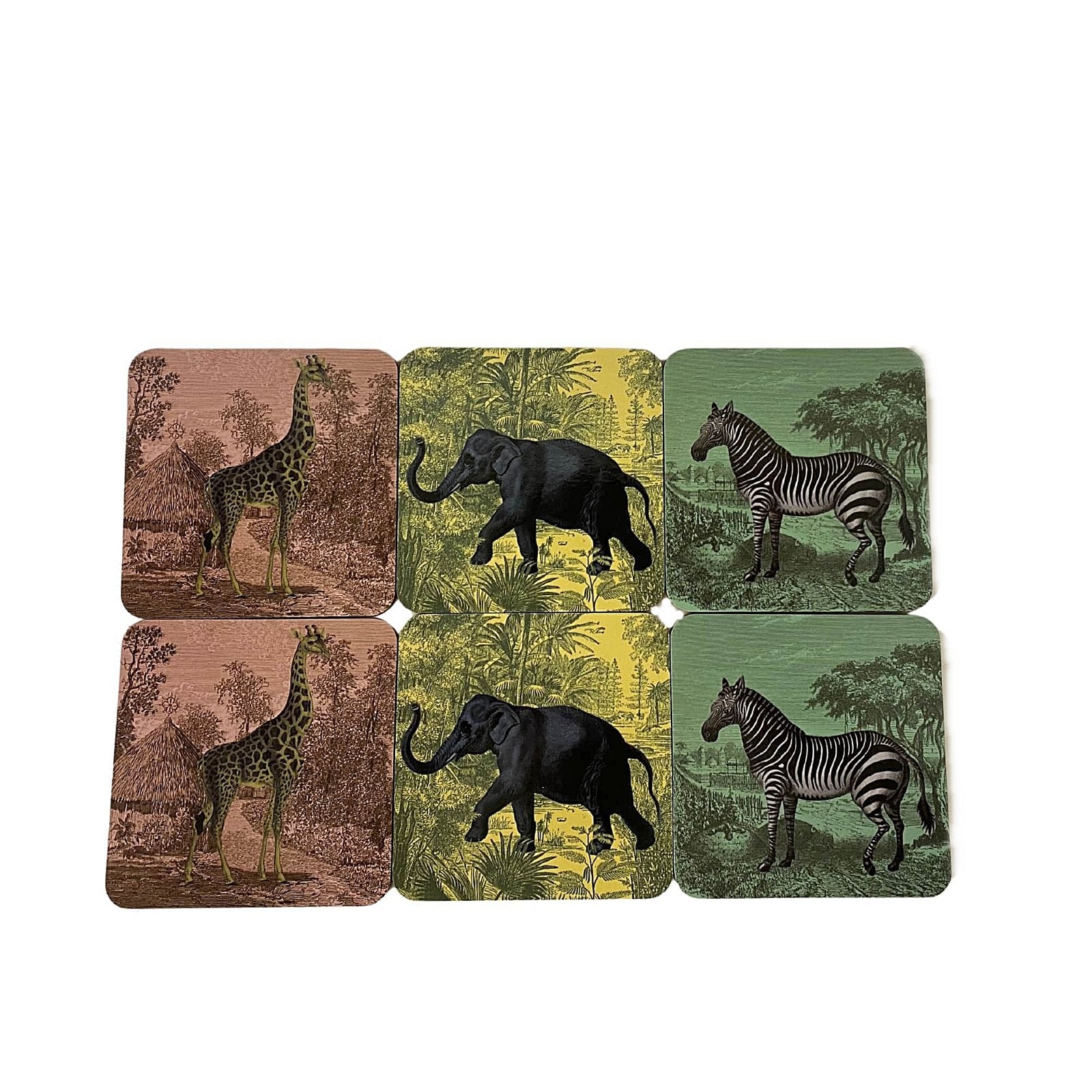 Eleanoras SAFARI PACK OF 6 COASTERS PLACEMATS & COASTERS