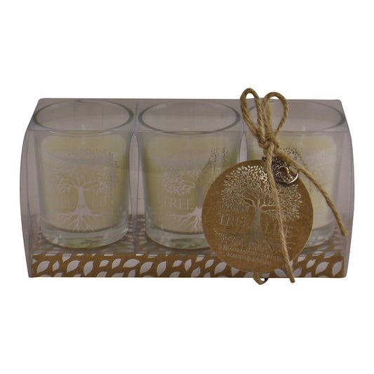 Eleanoras Set Of 3 Tree Of Life Fragranced Votive Candles Candles