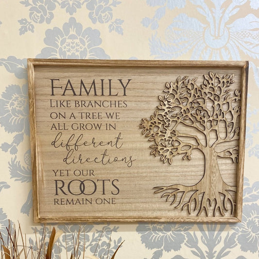 FAMILY TREE OF LIFE WOODEN PLAQUE