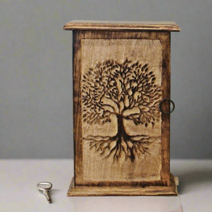 TREE OF LIFE HAND CARVED KEY BOX