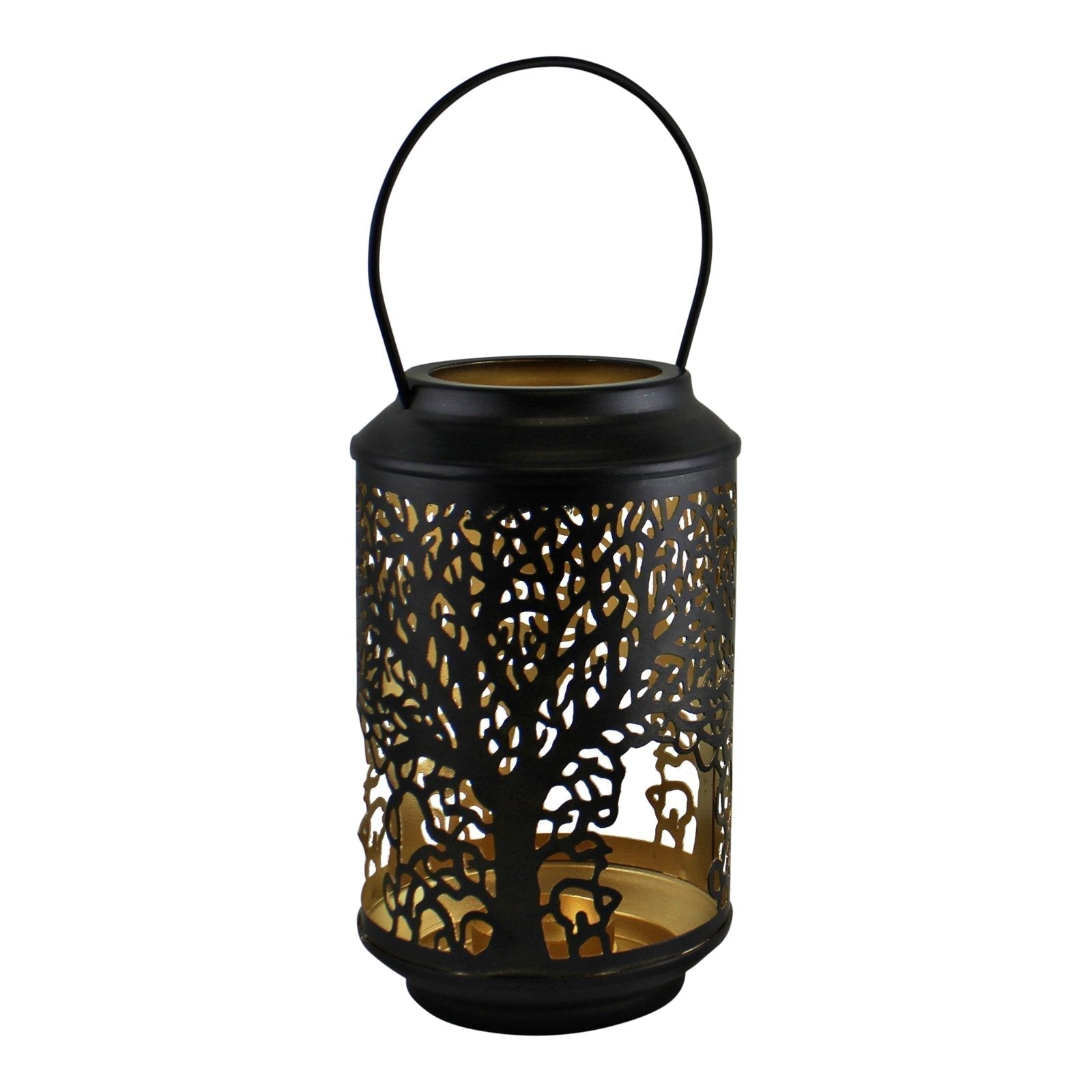 Eleanoras TREE OF LIFE SMALL BLACK CANDLE LANTERN 