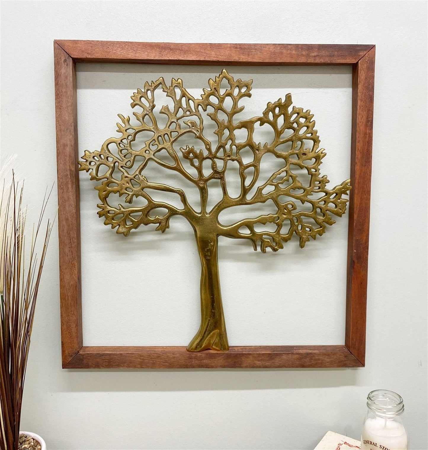 Eleanoras Gold Tree Of Life In Wooden Frame 