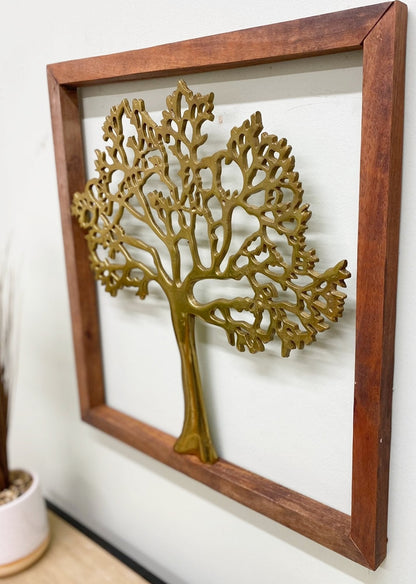 Eleanoras Gold Tree Of Life In Wooden Frame 