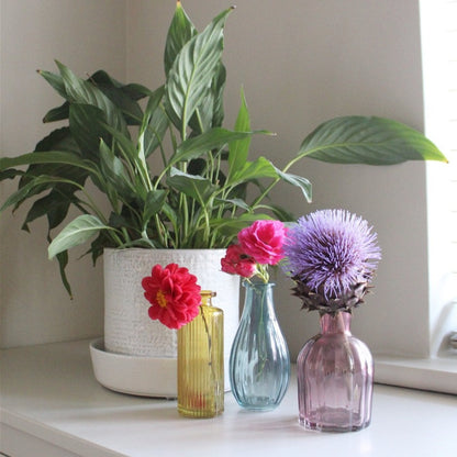 SET OF THREE COLOUR VASES