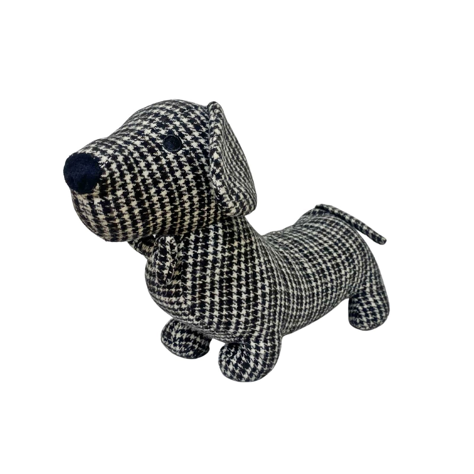 Eleanoras Grey Herringbone Fabric Sausage Dog Doorstop Door Stops