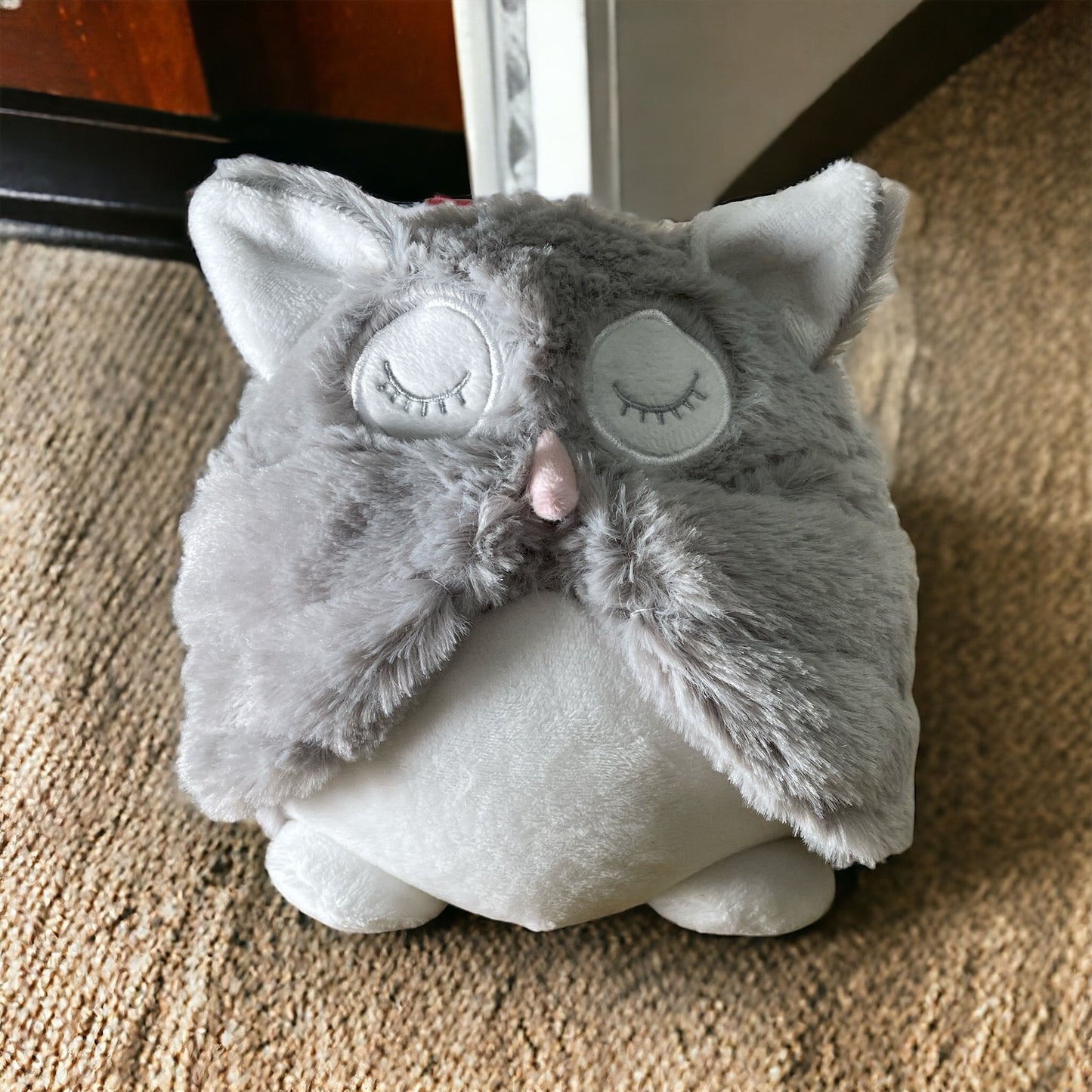 Eleanoras Grey Soft Owl Door Stop Door Stops