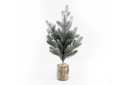 Eleanoras Small Frosted Christmas Tree In Log 43cm 