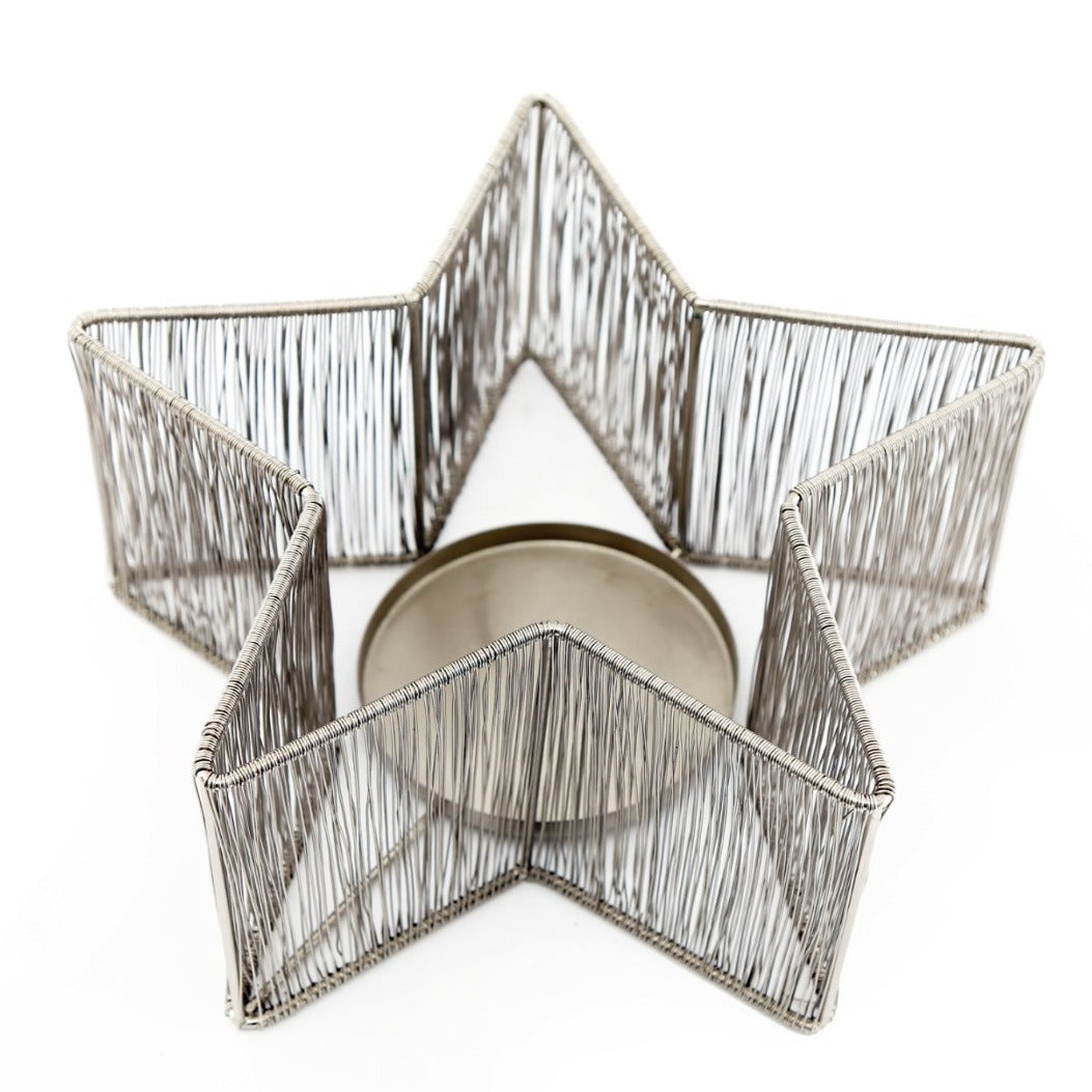 Eleanoras Silver Star Tealight Holder 