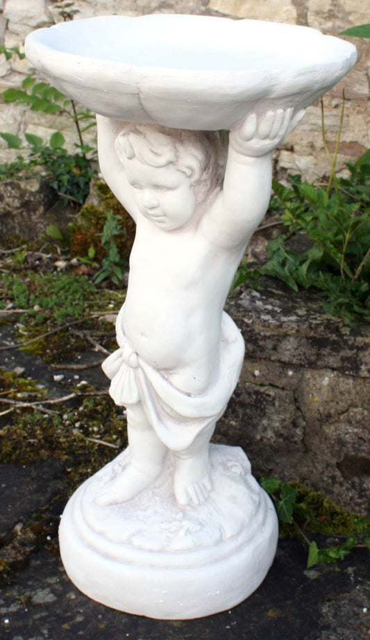 CHERUB STONE EFFECT BIRD FEEDER BATH