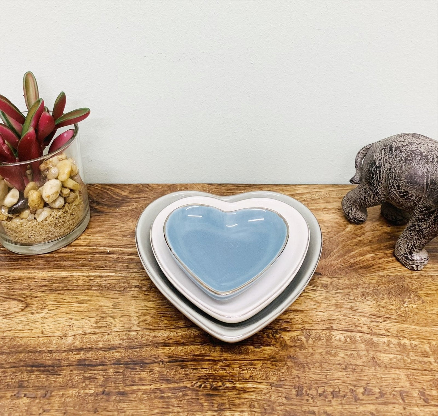 Eleanoras Set of 3 Heart Trinket Dishes 