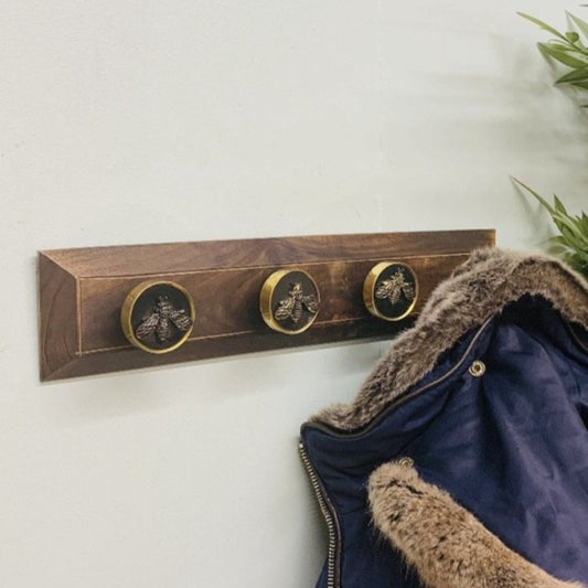 Eleanoras BEE COAT KNOBS ON A WOODEN BASE 