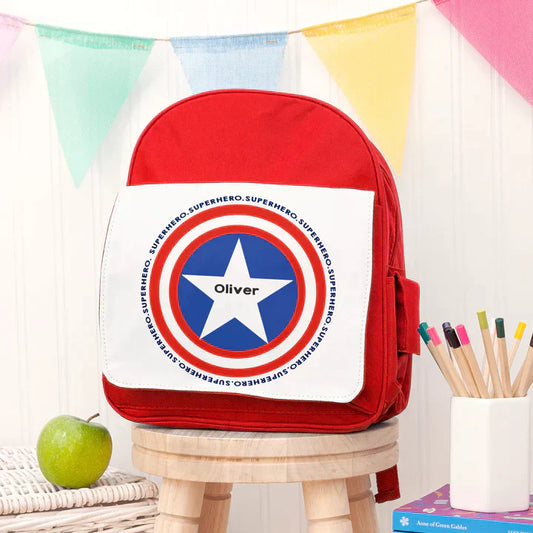 Eleanoras SUPER HERO PERSONALISED MINI RUCKSACK KIDS BACKPACKS